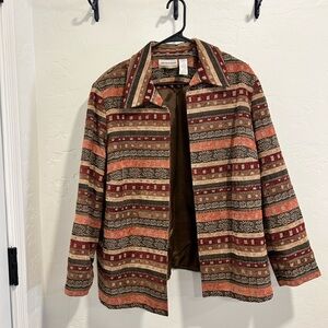 Vintage Striped Jacket with beads woven on front
